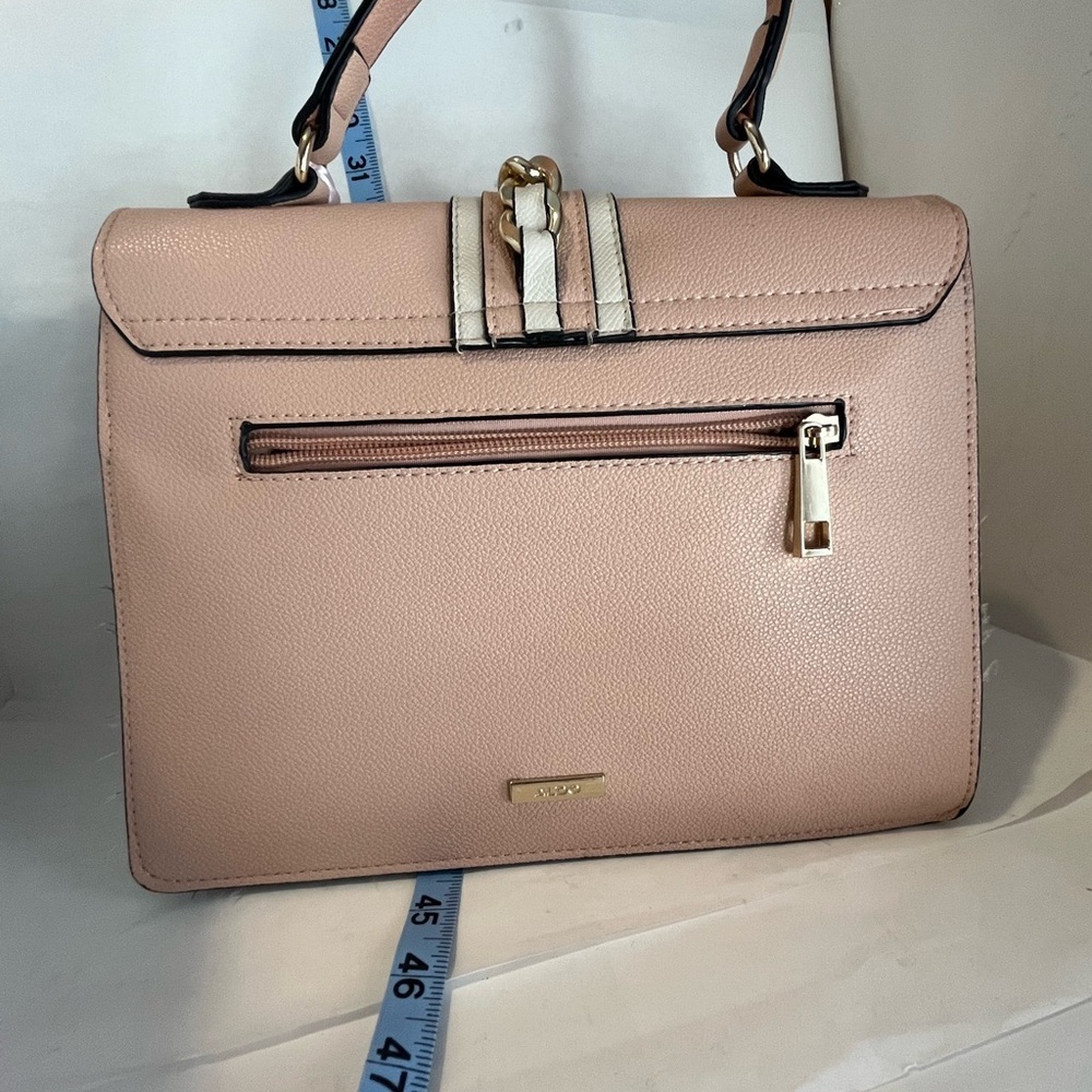Aldo Tan And Cream Satchel With Gold Chain - image 4